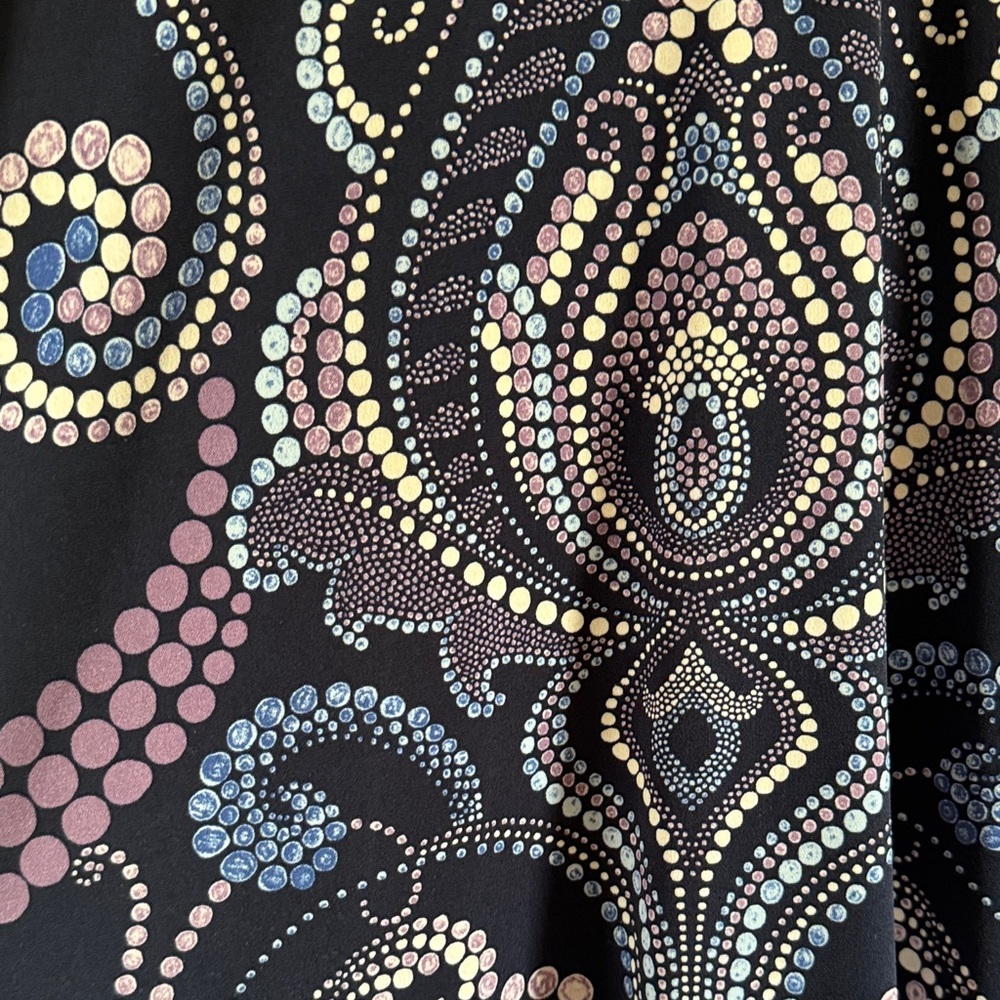 Chico's Navy and Purple Paisley Crisscross-Back Midi Dress Size 0 - Picture 4 of 8